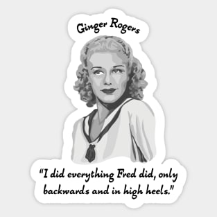 Ginger Rogers Portrait and Quote Sticker